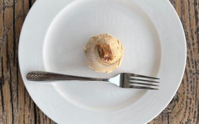Cheat’s salted caramel ice cream with pecan nut brittle