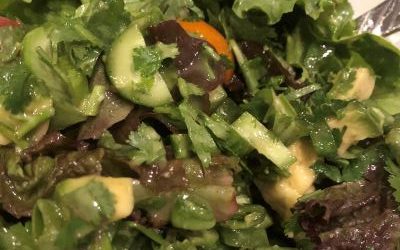 Messy green salad